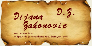 Dijana Zakonović vizit kartica
